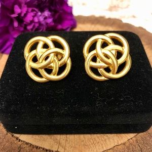 Napier vintage screw back gold earrings